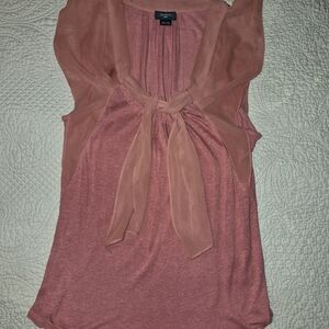 Anthropologie Coral Tie-Front Blouse